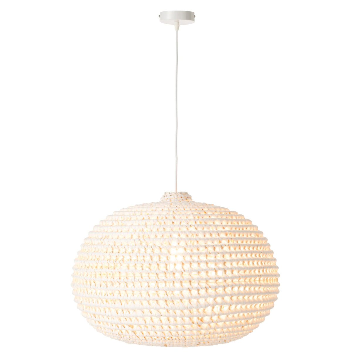 Plafonnier Rond Métal Torsadé Blanc J-Line