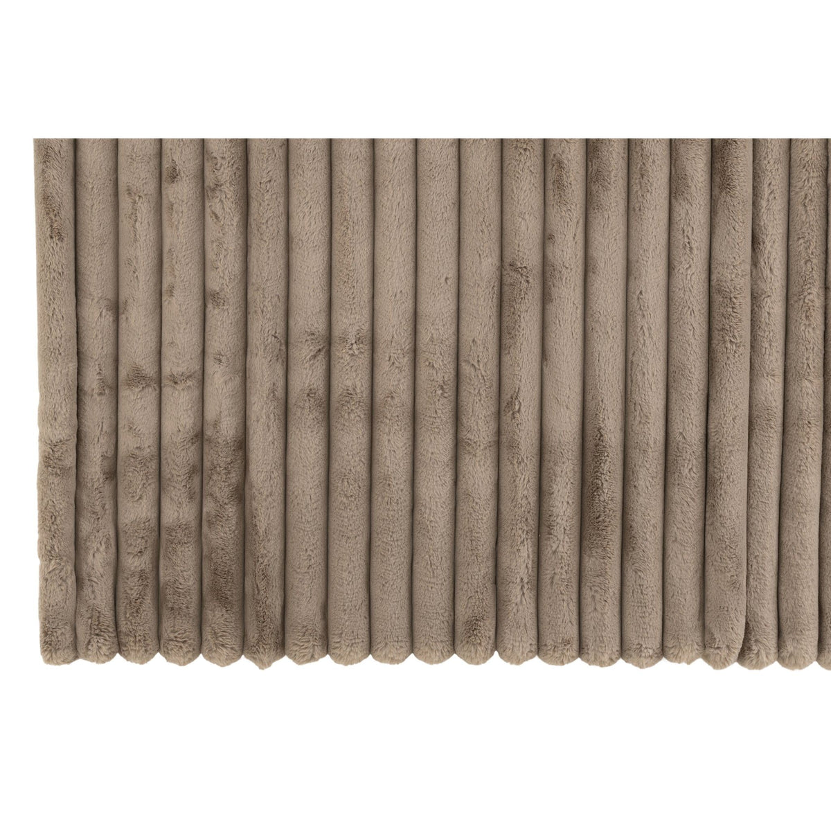 Taupe corduroy plaid van J-Line over een bank gedrapeerd
