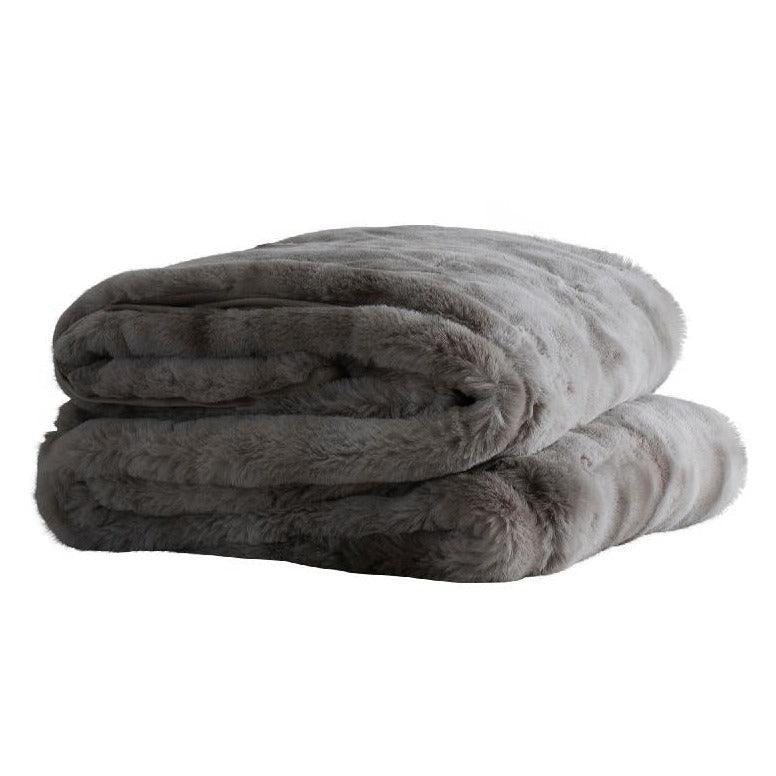 Plaid Linde Grijs Fluweel in Giftbox - 220 x 240 cm PTMD - Poef - PTMD - livinglovely.nl