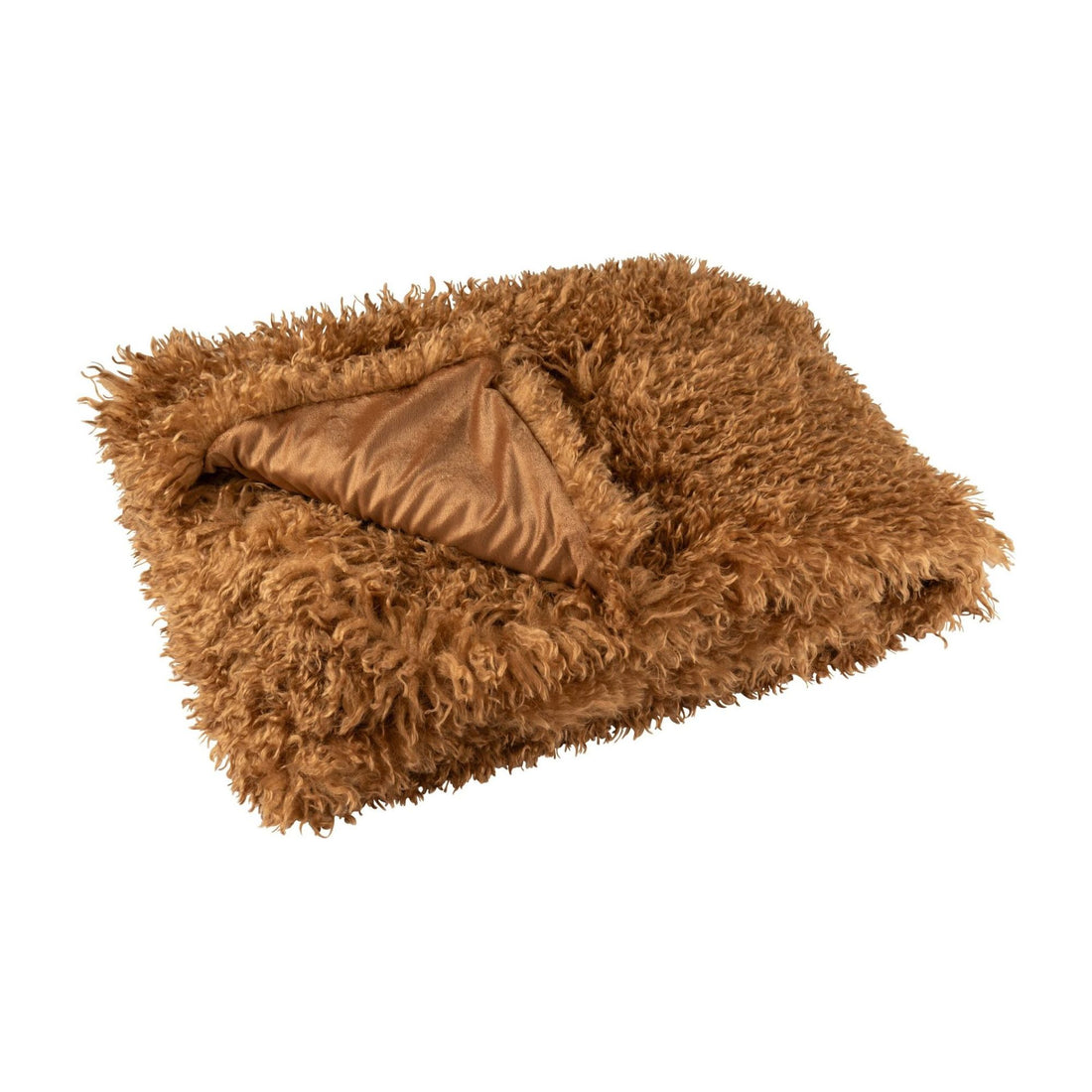 Plaid Moutie Polyester Marron 130x180cm J-Line