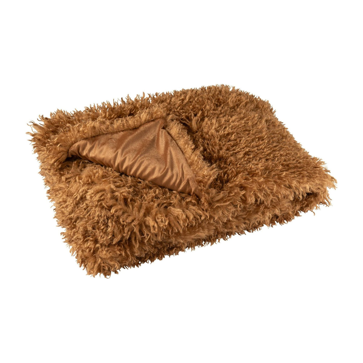 Plaid Moutie Polyester Marron 130x180cm J-Line