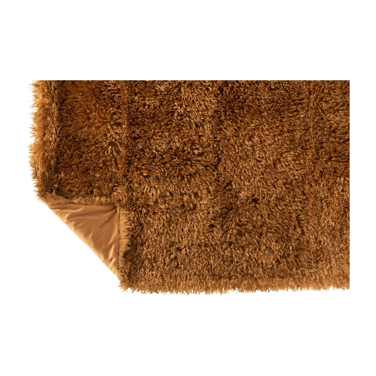 Plaid Moutie Polyester Marron 130x180cm J-Line