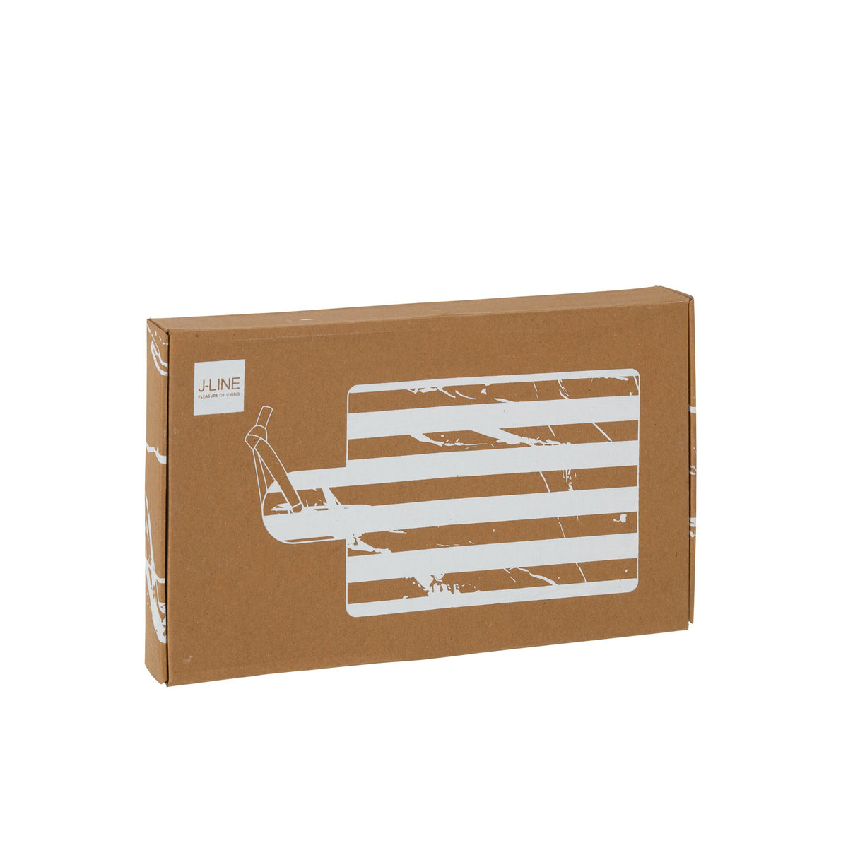 Planche Rectangulaire Rayée Marbre Blanc/Brun Petit