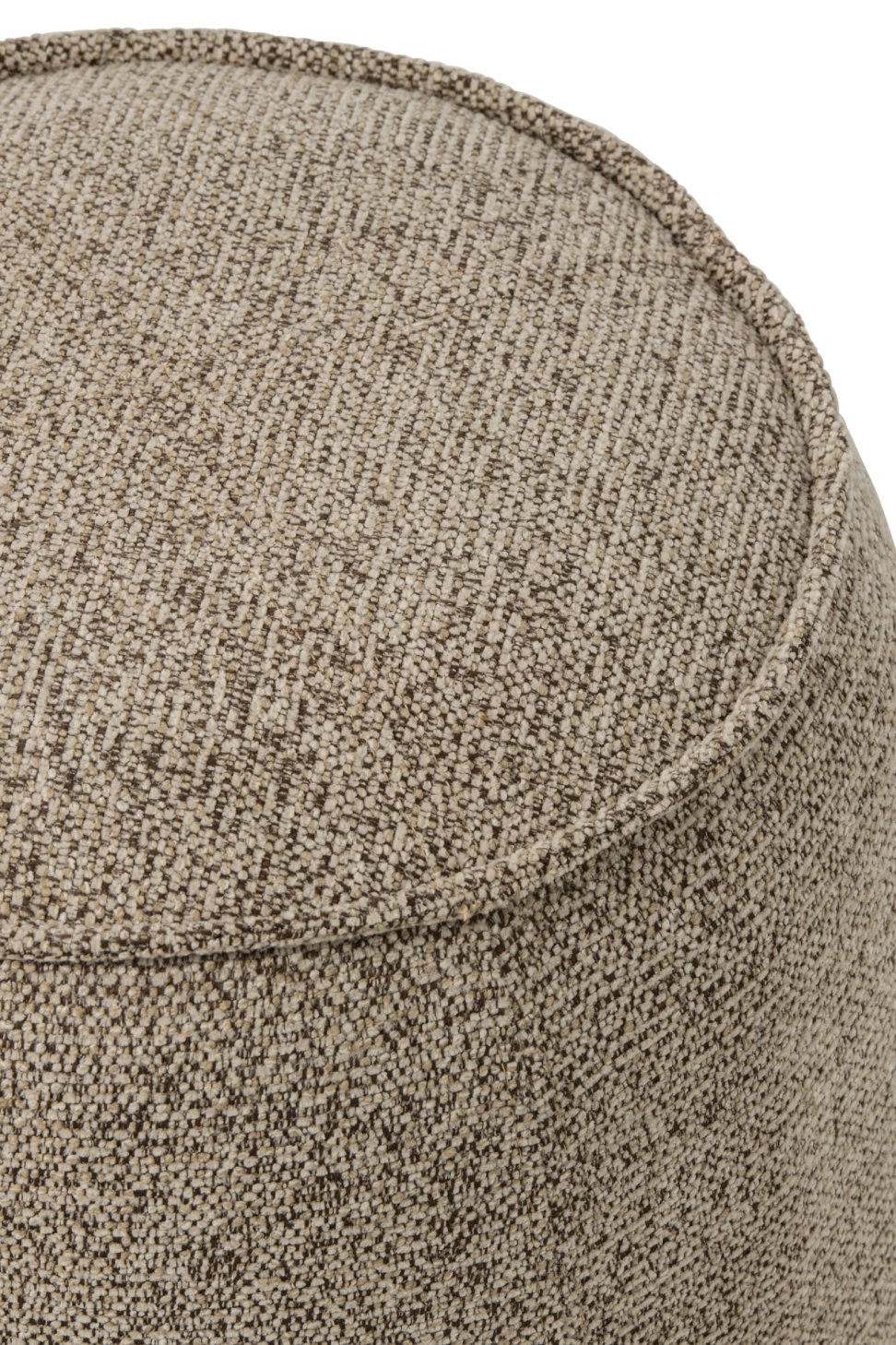 Pouf Alex Contreplaqué/Tissu Marron/Écru J-Line