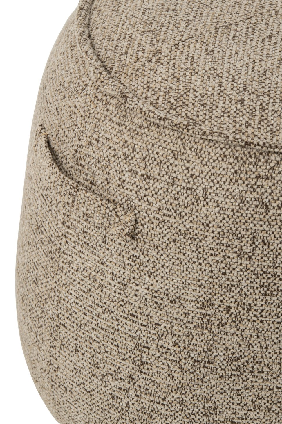 Pouf Alex Contreplaqué/Tissu Marron/Écru J-Line