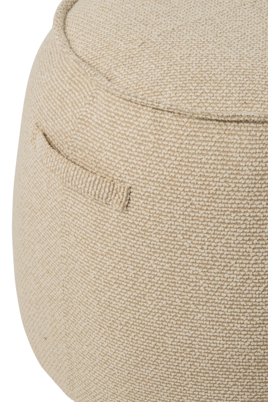 Pouf Alex Contreplaqué/Tissu Écru J-Line