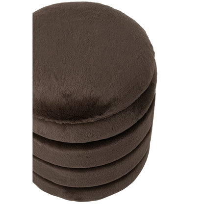 Pouf + couvercle en MDF brun foncé J-Line
