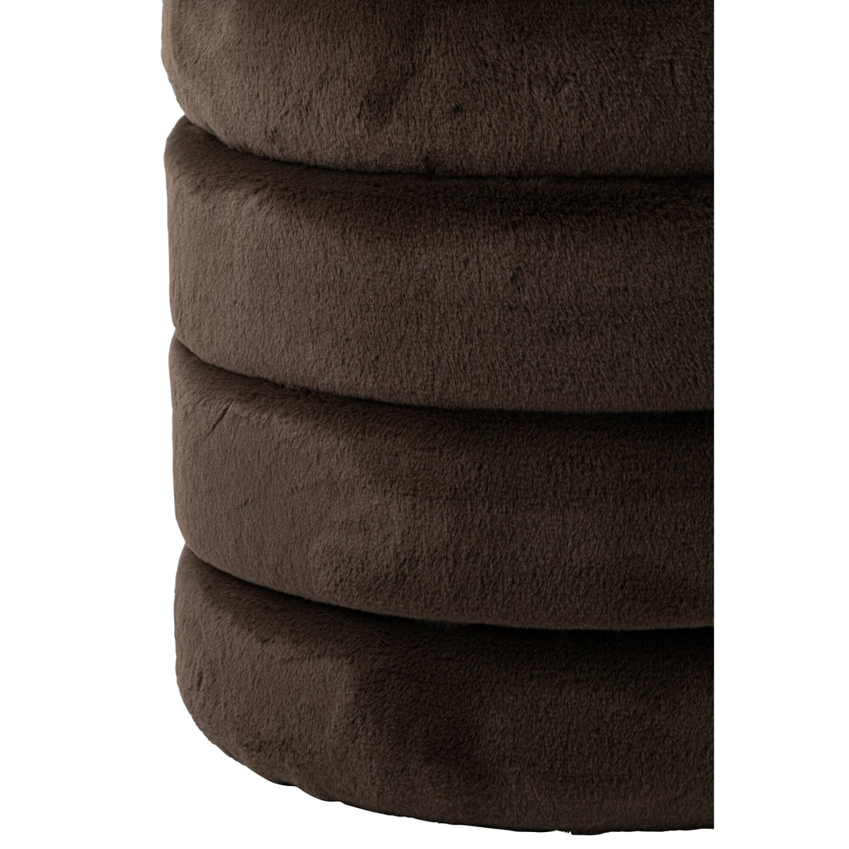 Pouf + couvercle en MDF brun foncé J-Line