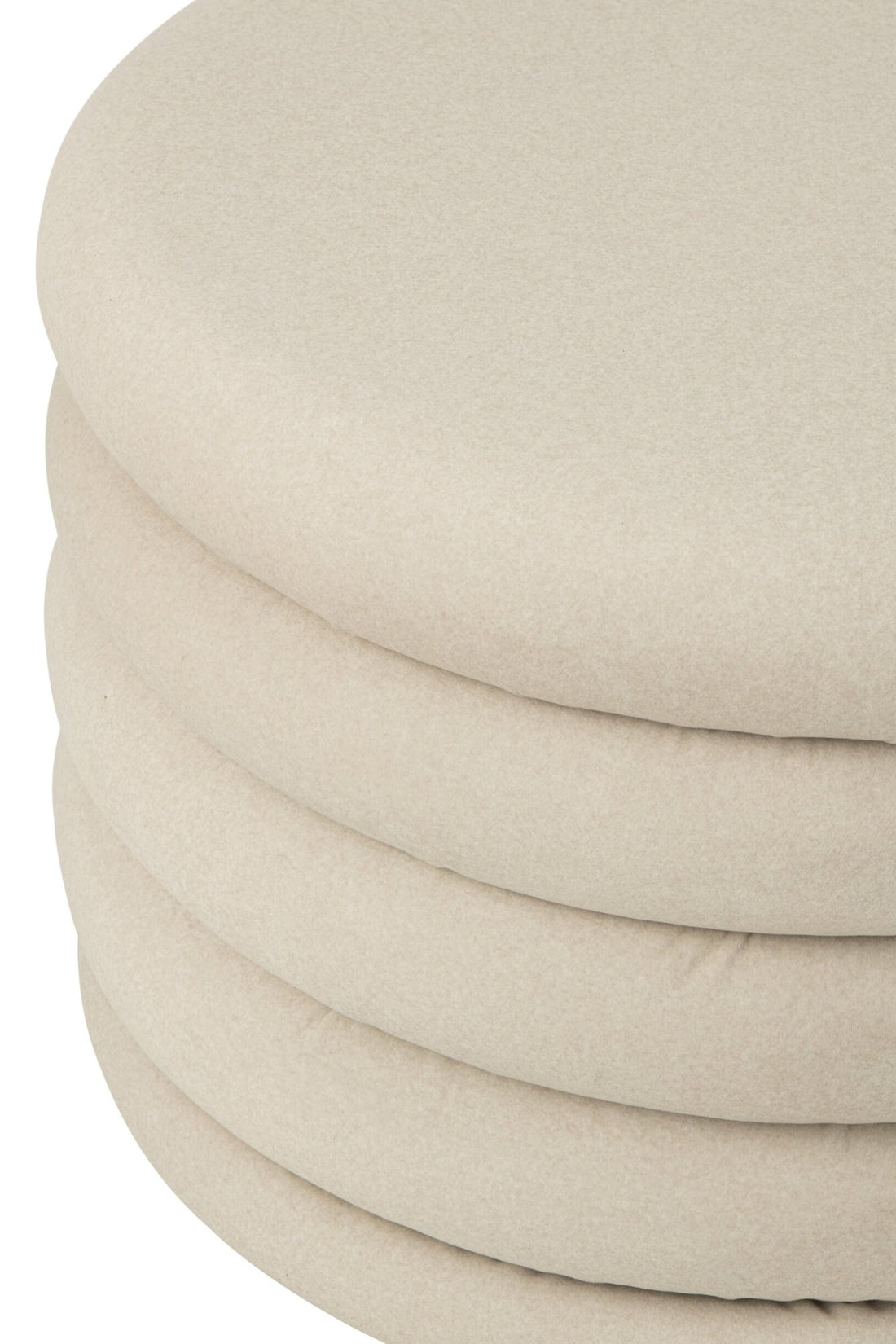 Pouf Mich Contreplaqué/Tissu Écru J-Line