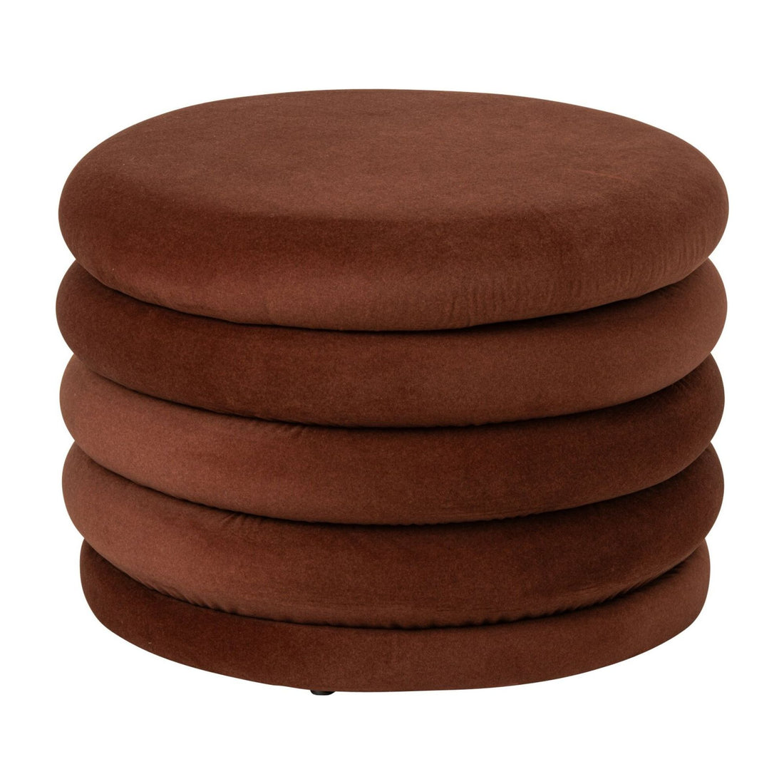 Pouf Mich Contreplaqué/Tissu Brun rouille J-Line