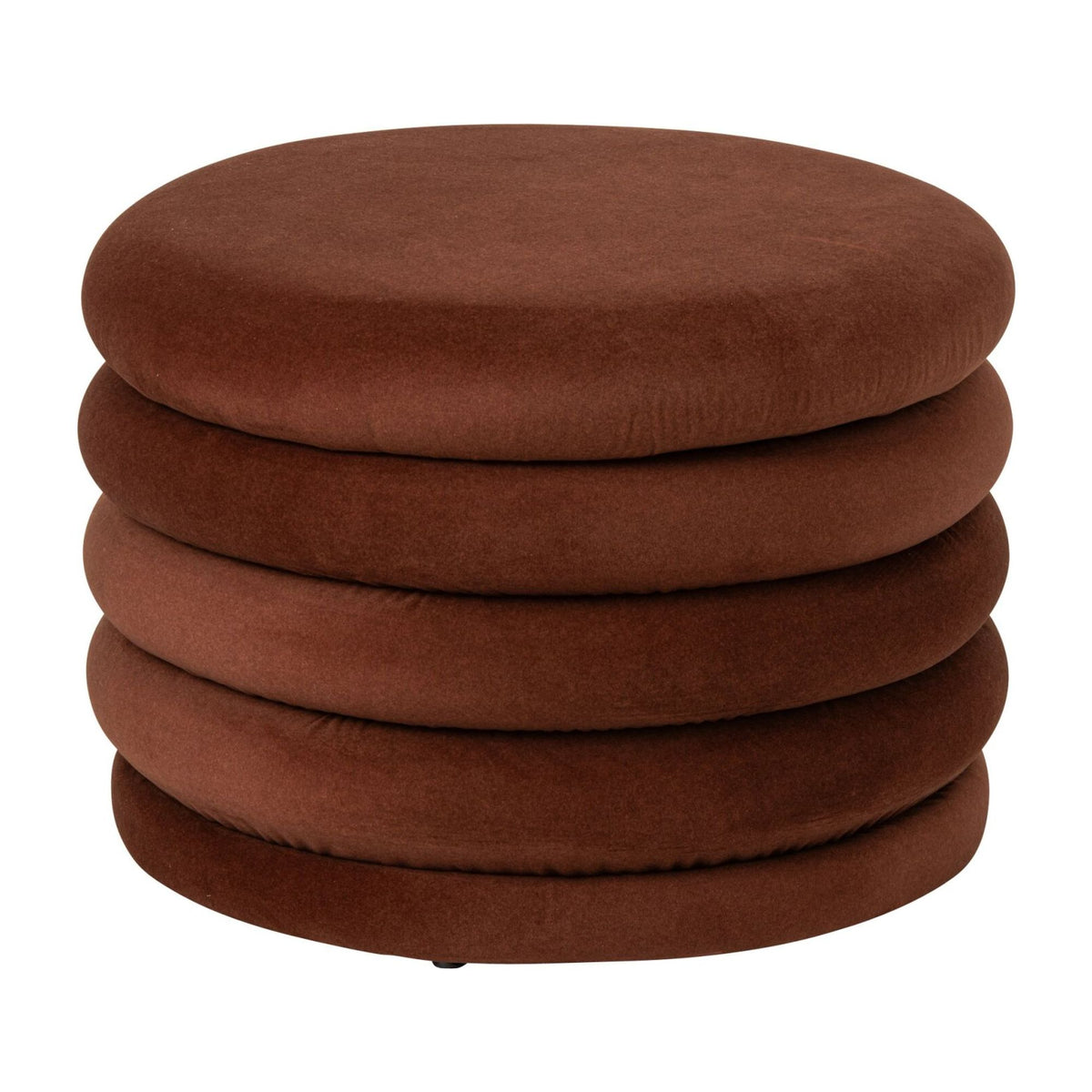 Pouf Mich Contreplaqué/Tissu Brun rouille J-Line