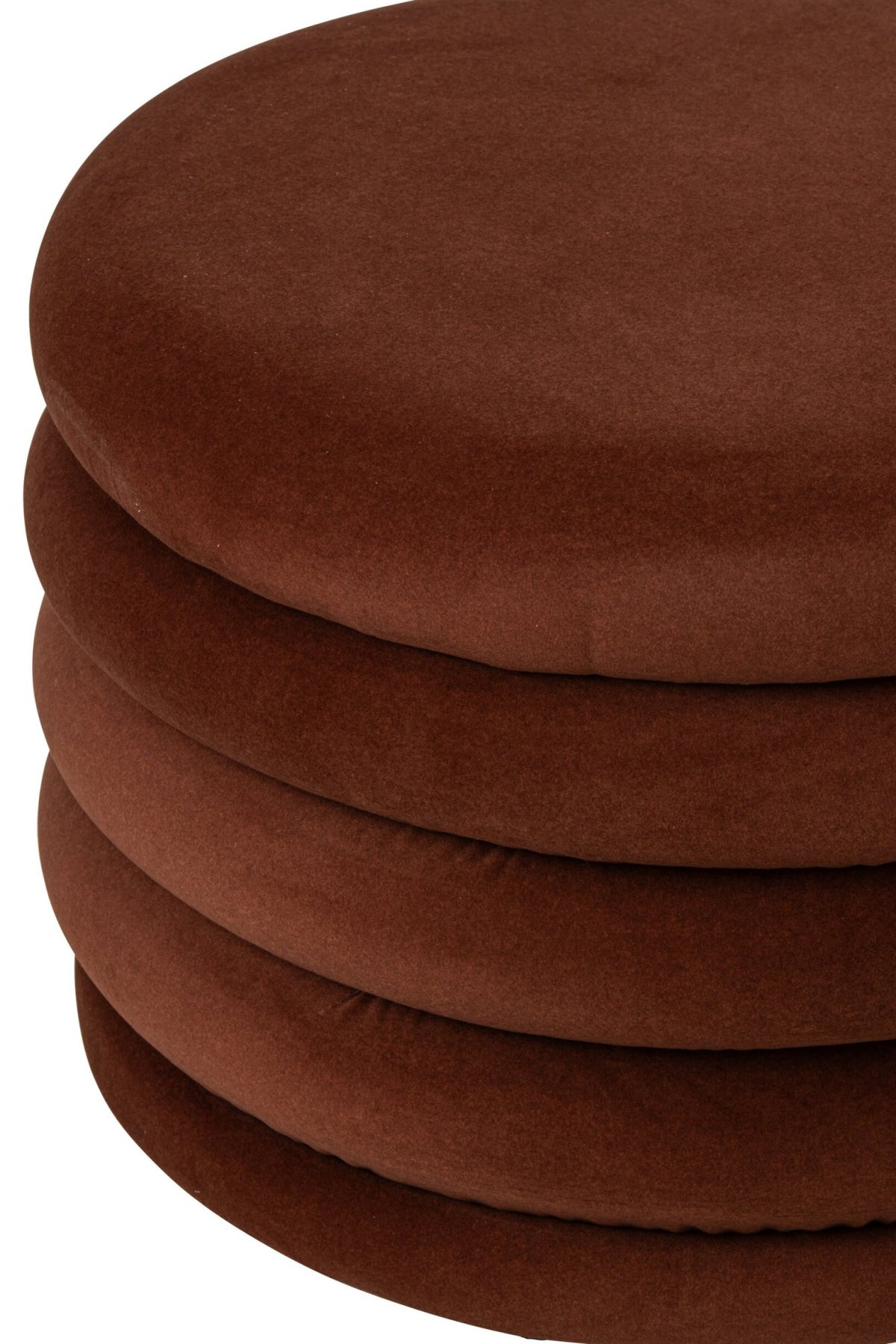 Pouf Mich Contreplaqué/Tissu Brun rouille J-Line