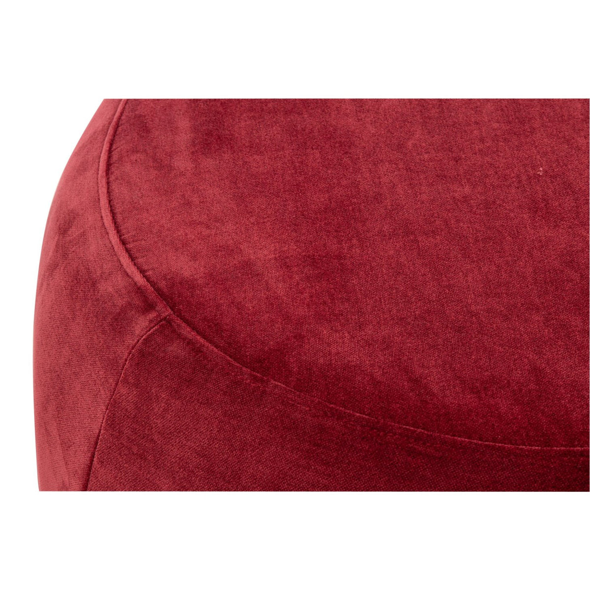 Pouf Rond Contreplaqué/Tissu Bordeaux J-Line