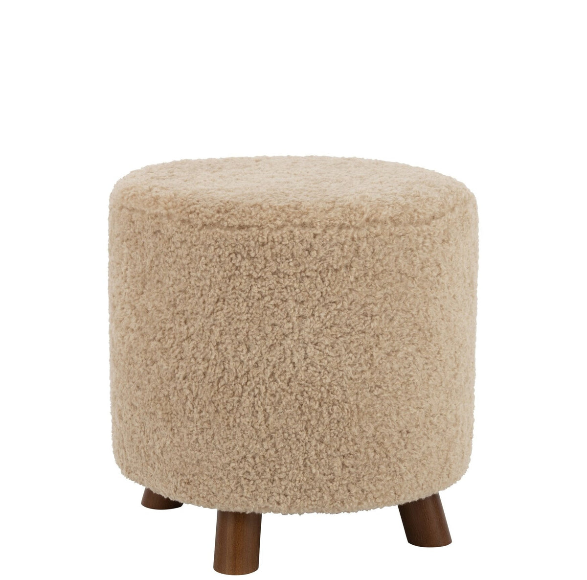 Pouf Mouton Patte Polyester Beige J-Line