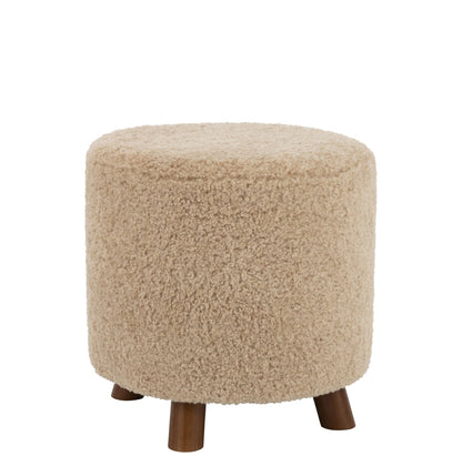 Pouf Mouton Patte Polyester Beige J-Line
