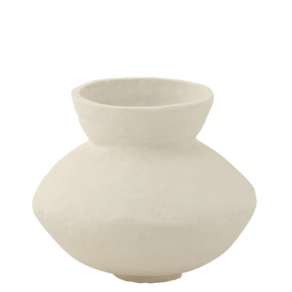 Pot Collar Papier Mache Wit L45cmxB45cmH45cm - Pot - J-Line - livinglovely.nl