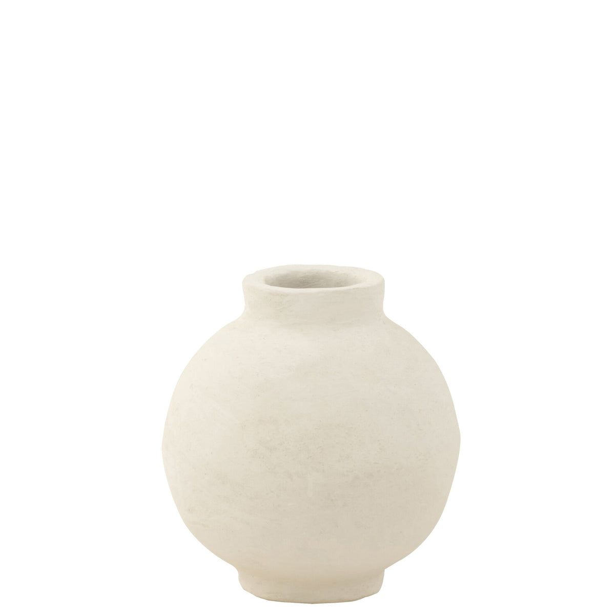 Pot Sphère Lisse Papier Mâché Blanc L30xcmB30cmxH30cm J-Line