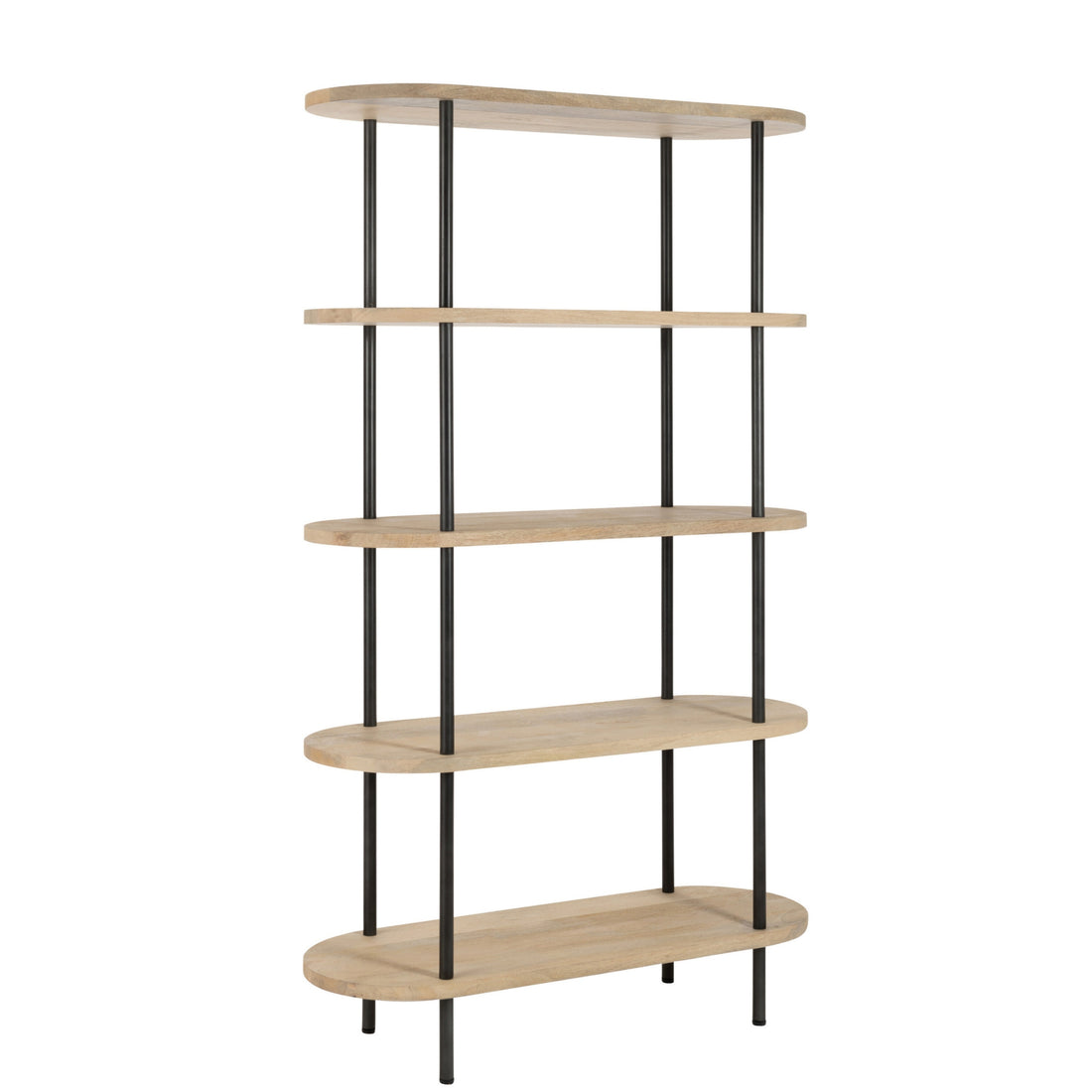 Étagère Eli 5 Étagères Bois de Manguier/Fer Naturel/Gris J-Line