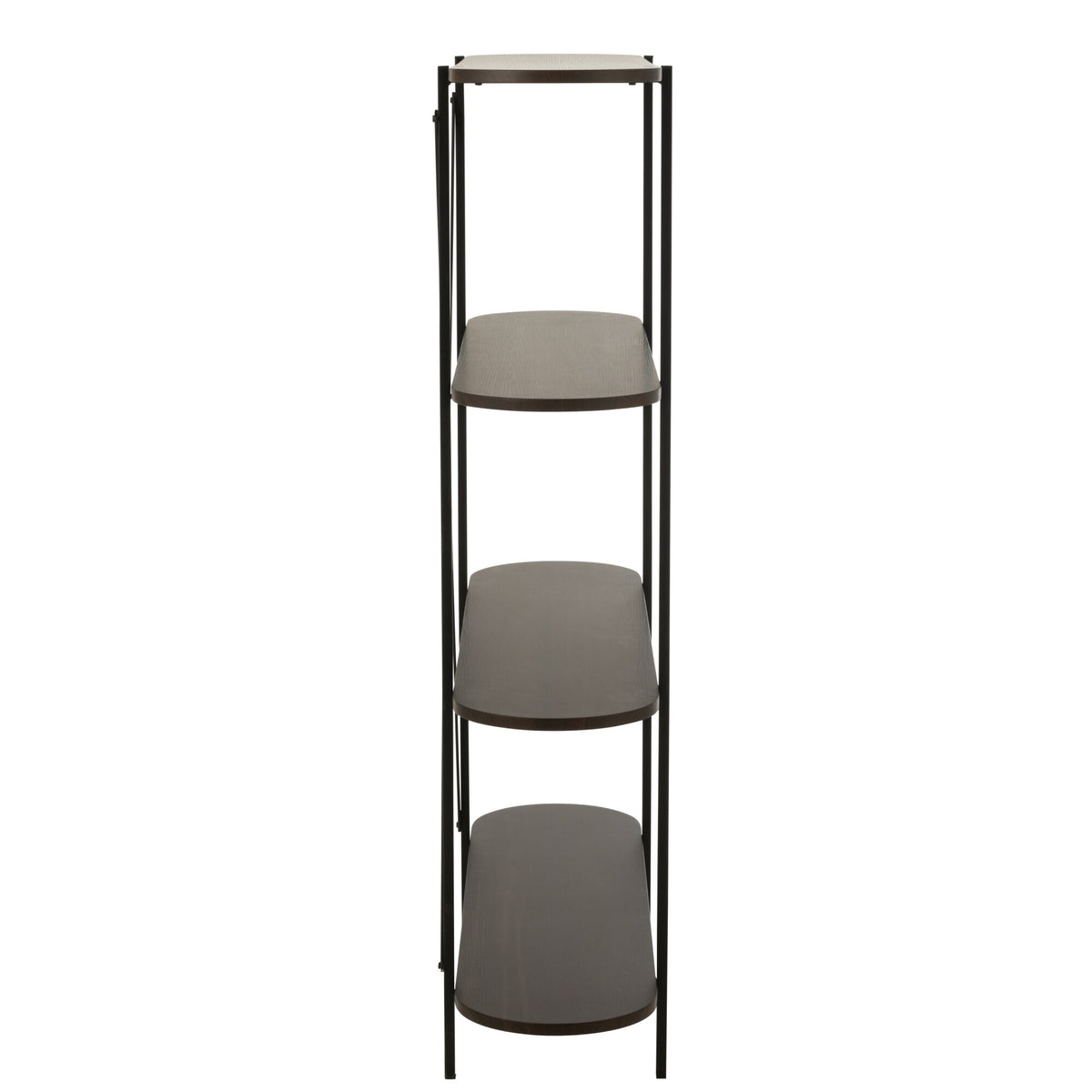 Étagère ovale MDF/métal marron foncé