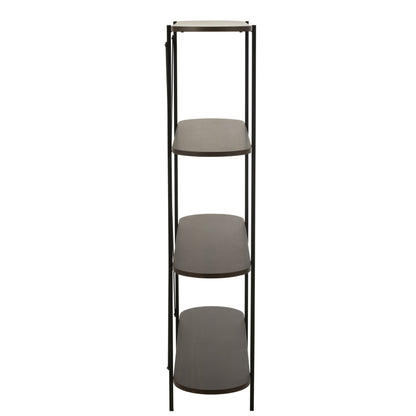 Étagère ovale MDF/métal marron foncé