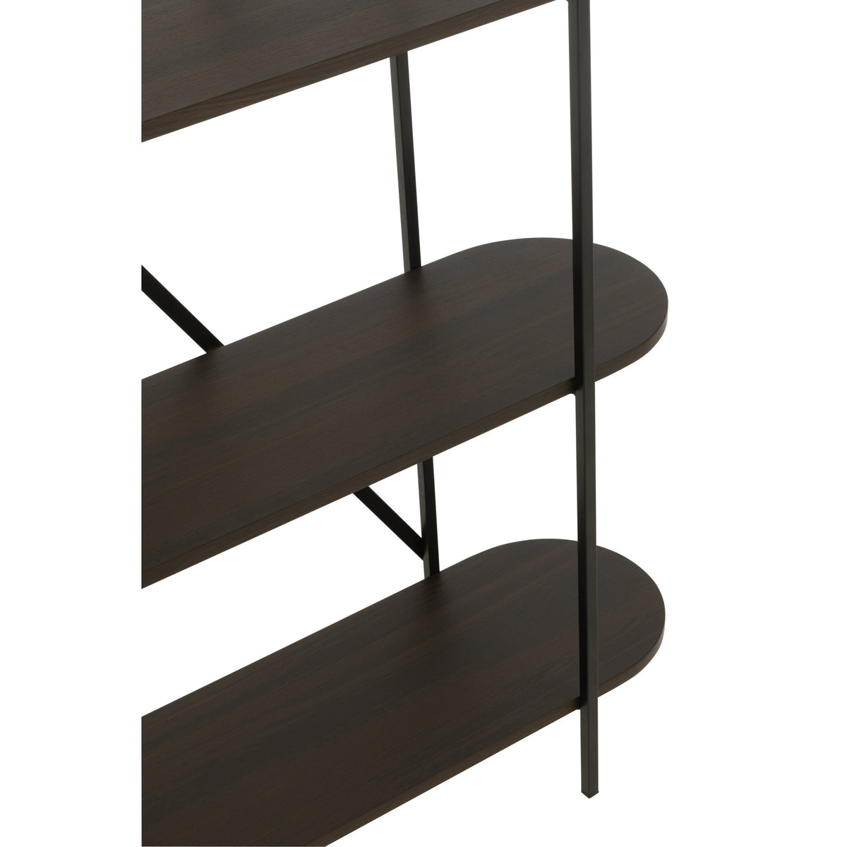 Étagère ovale MDF/métal marron foncé