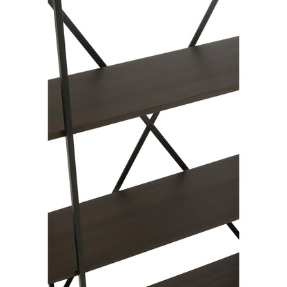 Étagère ovale MDF/métal marron foncé