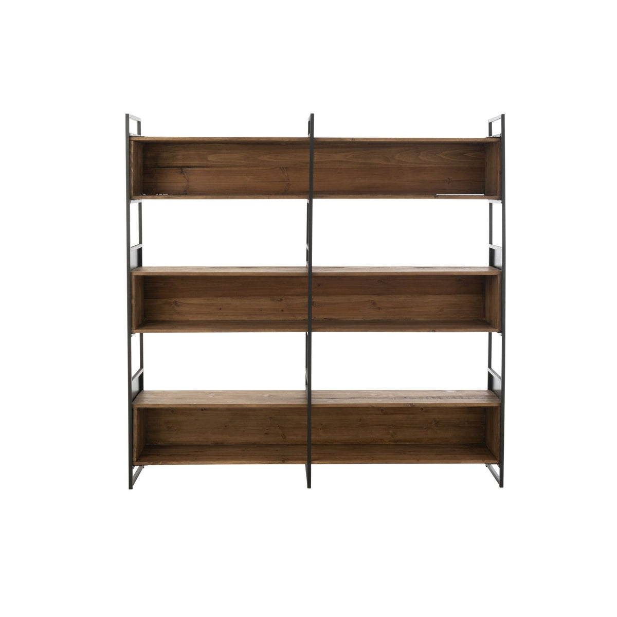 Étagère Rustique Bois Recyclé Noir/Naturel Large J-Line