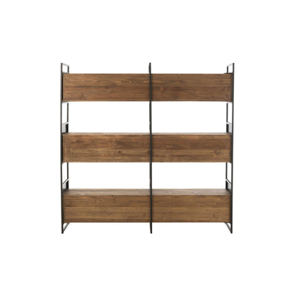 Étagère Rustique Bois Recyclé Noir/Naturel Large J-Line