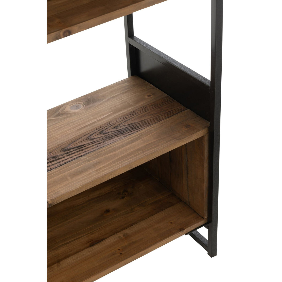 Étagère Rustique Bois Recyclé Noir/Naturel Large J-Line