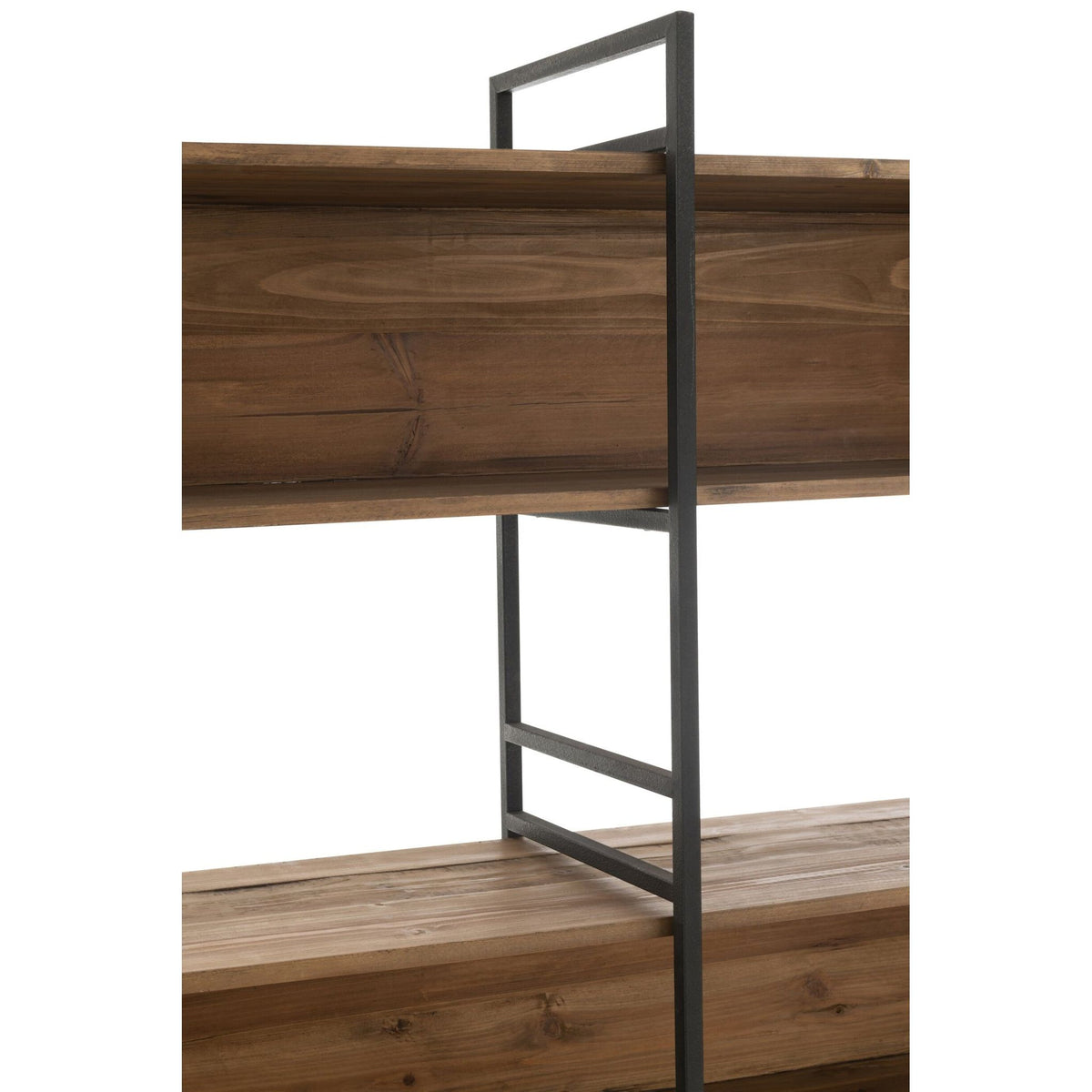 Étagère Rustique Bois Recyclé Noir/Naturel Large J-Line
