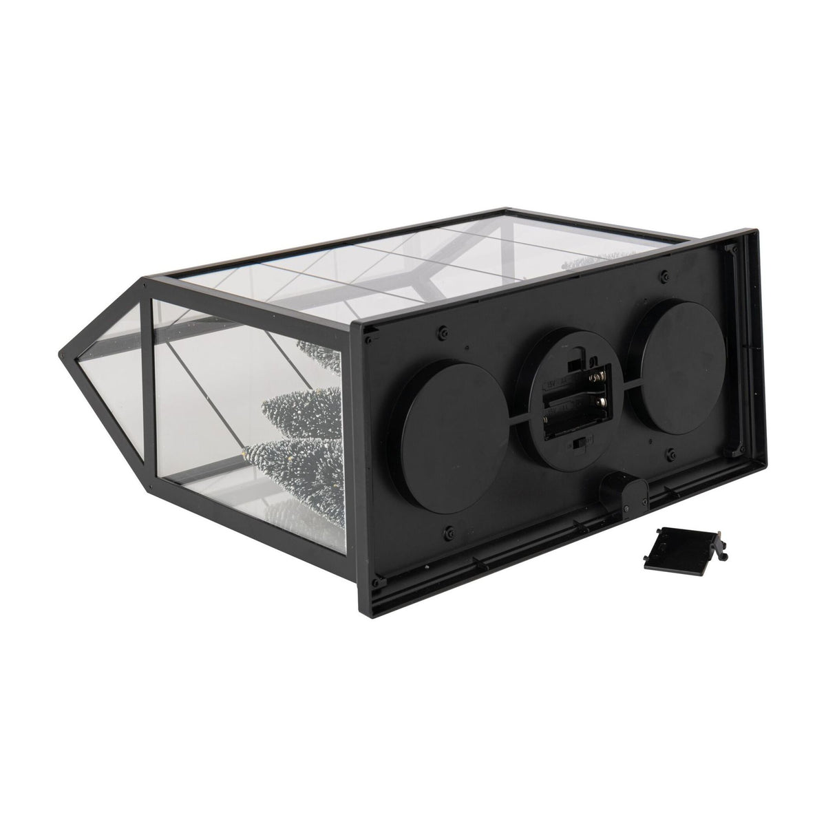 Grand renne en LED avec arbres, verre multicolore, ligne J