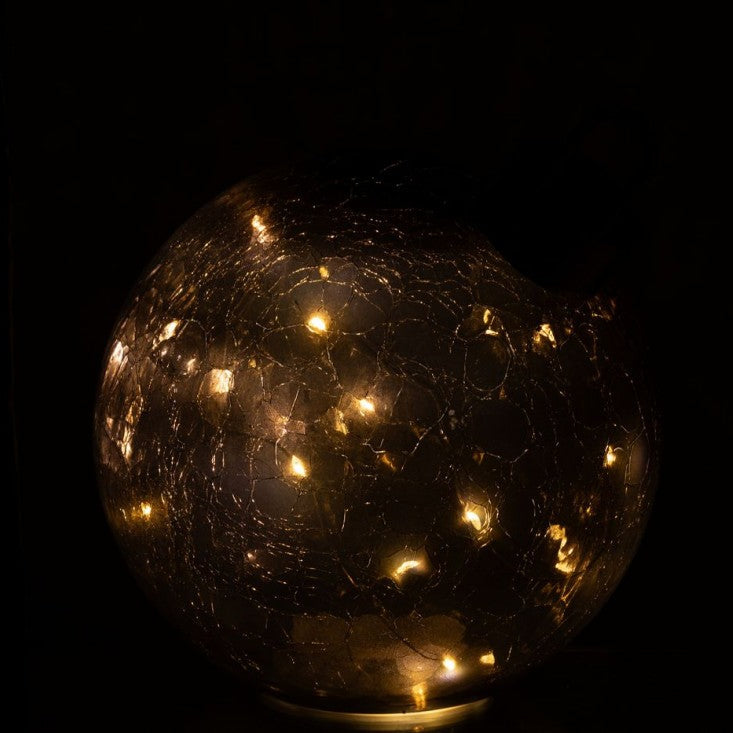 Boule de Noël LED Verre Noir Lot de 3 J-Line