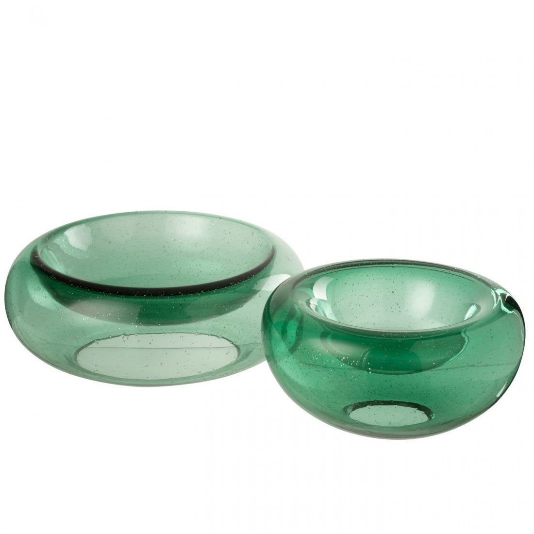 Coupe décorative Carol en verre vert émeraude, grande