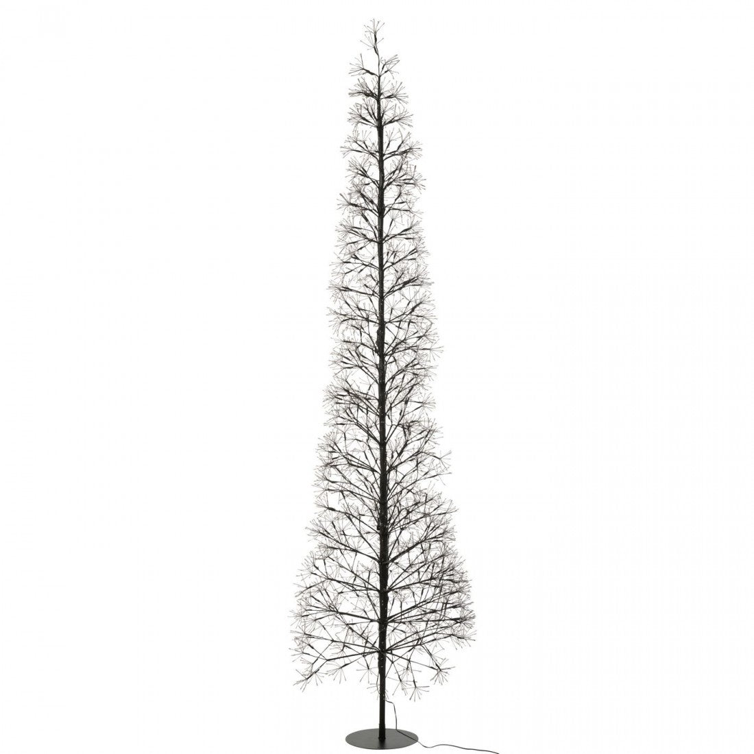 Sapin de Noël à LED blanc chaud en fer noir, extra-large, H 240 cm – J-Line
