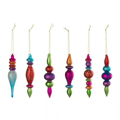 Boîte de 6 boules de Noël en verre multicolores J-Line