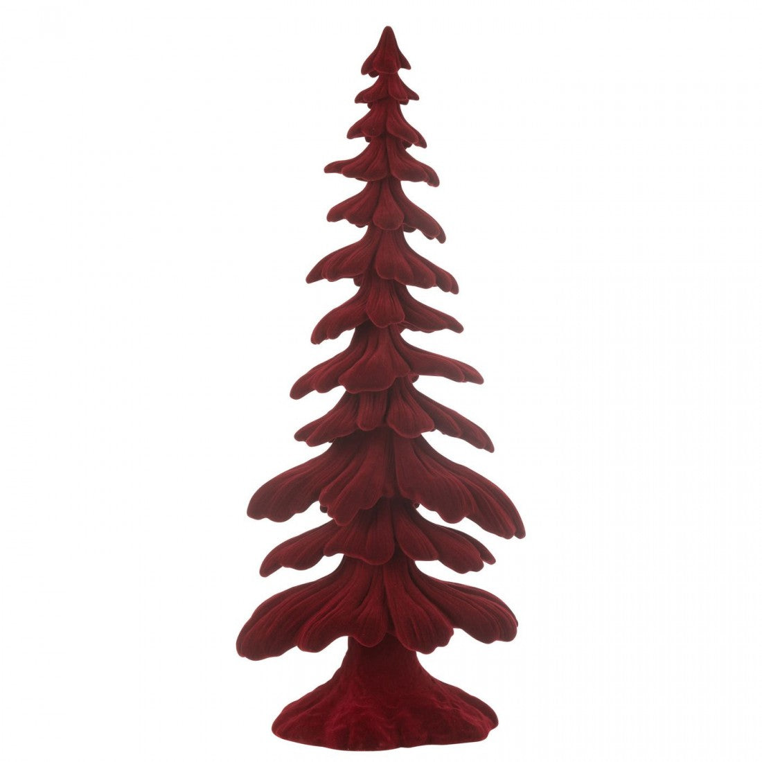 Set de 2 sapins en velours rouge avec résine J-Line