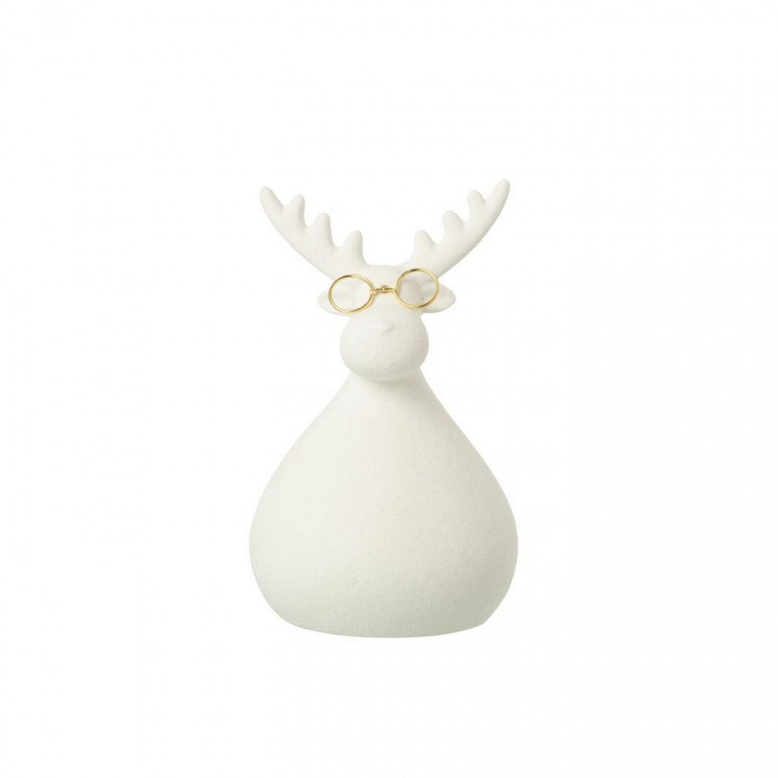 Lunettes Renne en porcelaine blanche/dorée, lot de 3 J-Line