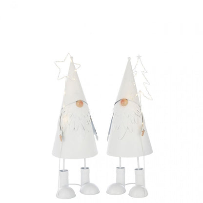 Étoile de Noël en LED + Sapin Métal Blanc Large Lot de 2 J-Line