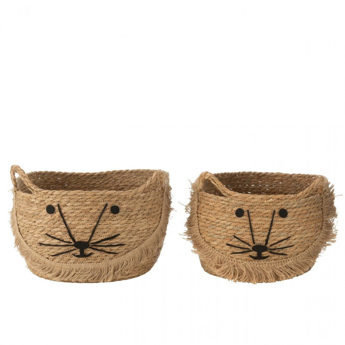 Lot de 2 Paniers Kitty en Osier Naturel/Noir J-Line