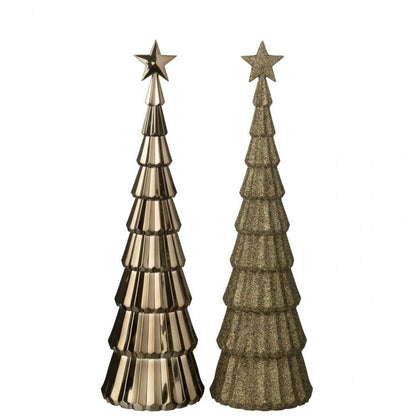 Arbre + Étoile Plastique Marron Lot de 2 J-line