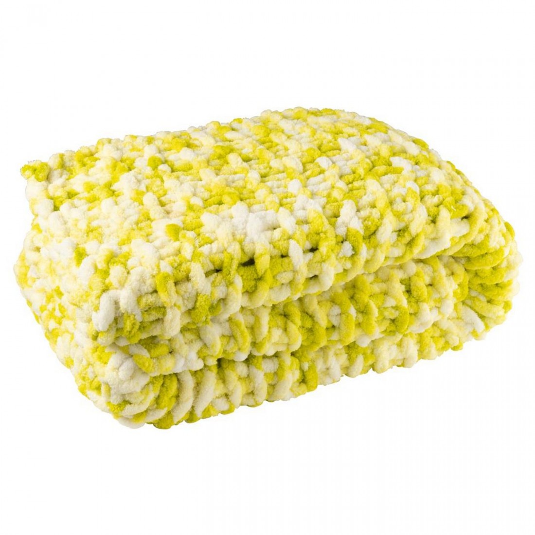 Couverture en polyester tricoté vert/blanc J-Line