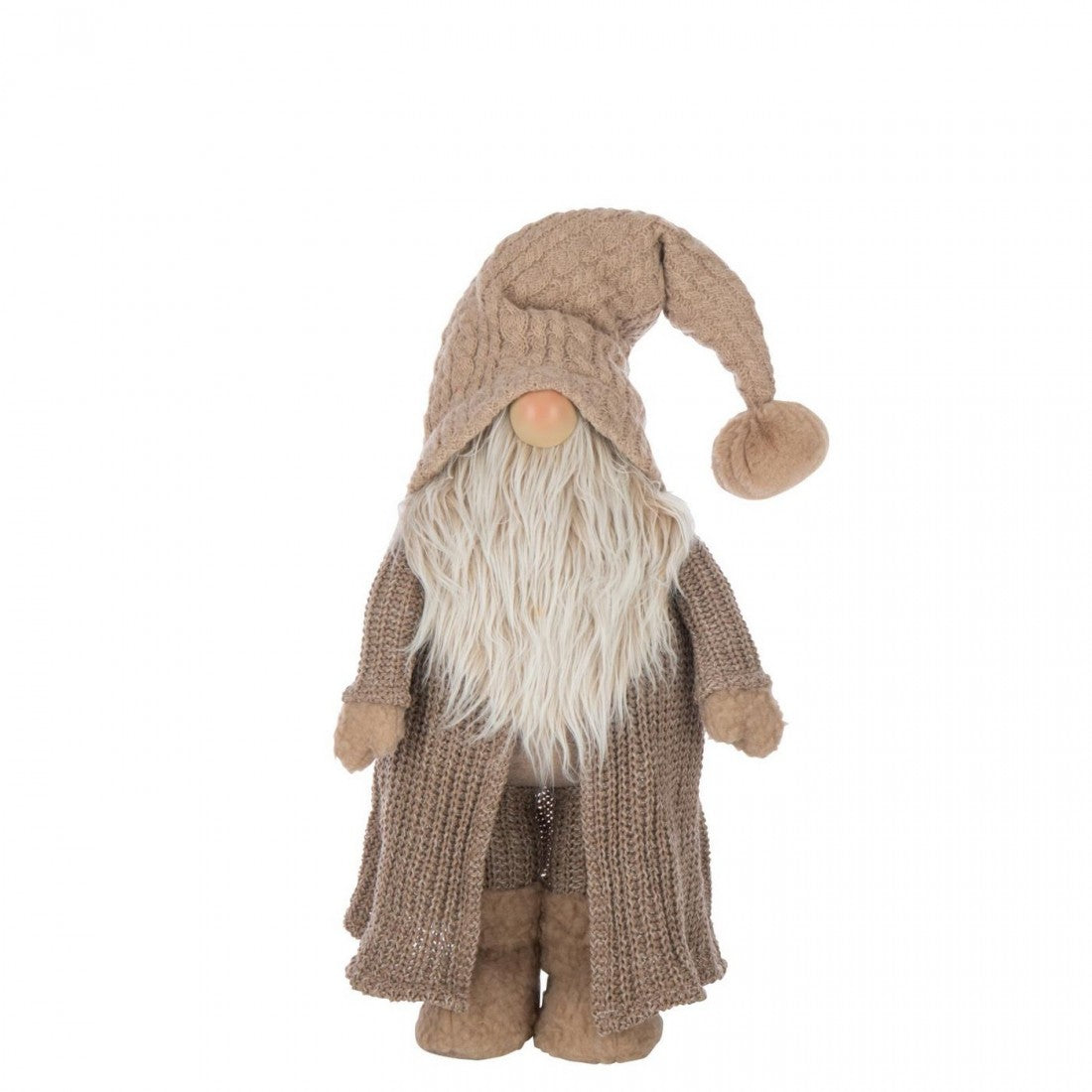 Pull d’hiver Père Noël en polyester taupe/blanc cassé, H 89 cm, J-Line