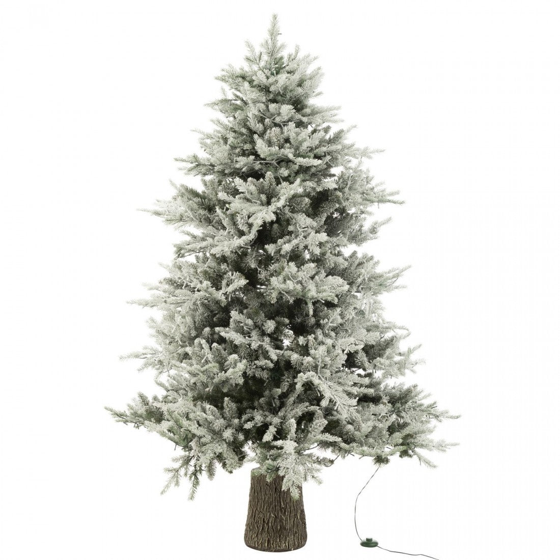 Sapin de Noël + Neige 3000 Lumières LED Plastique Blanc H210cm J-Line
