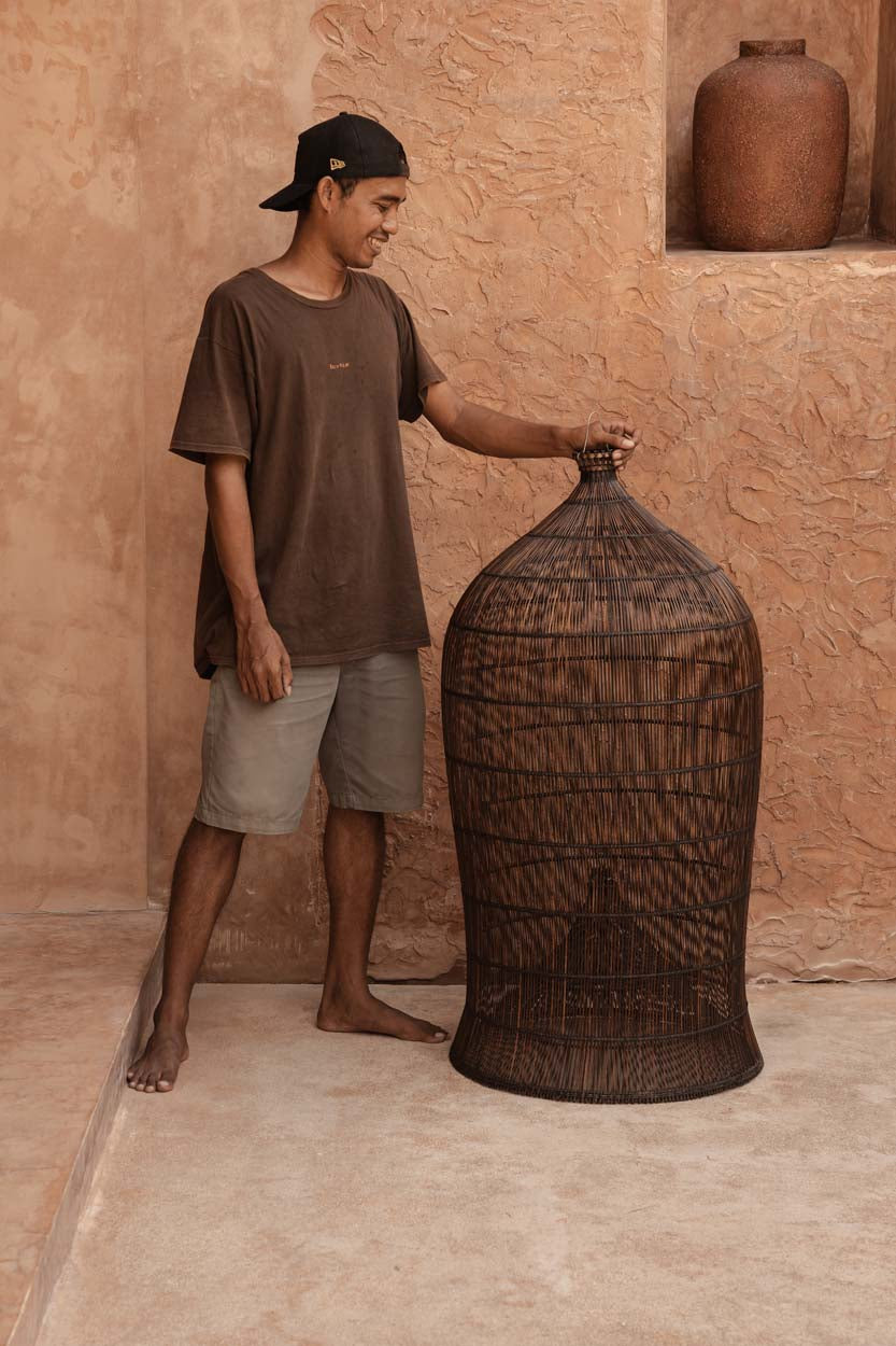La suspension Woven Bell Noyer foncé XL Bazar Bizar