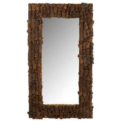 Miroir Syma Bois Recyclé/Miroir Naturel Large J-Line