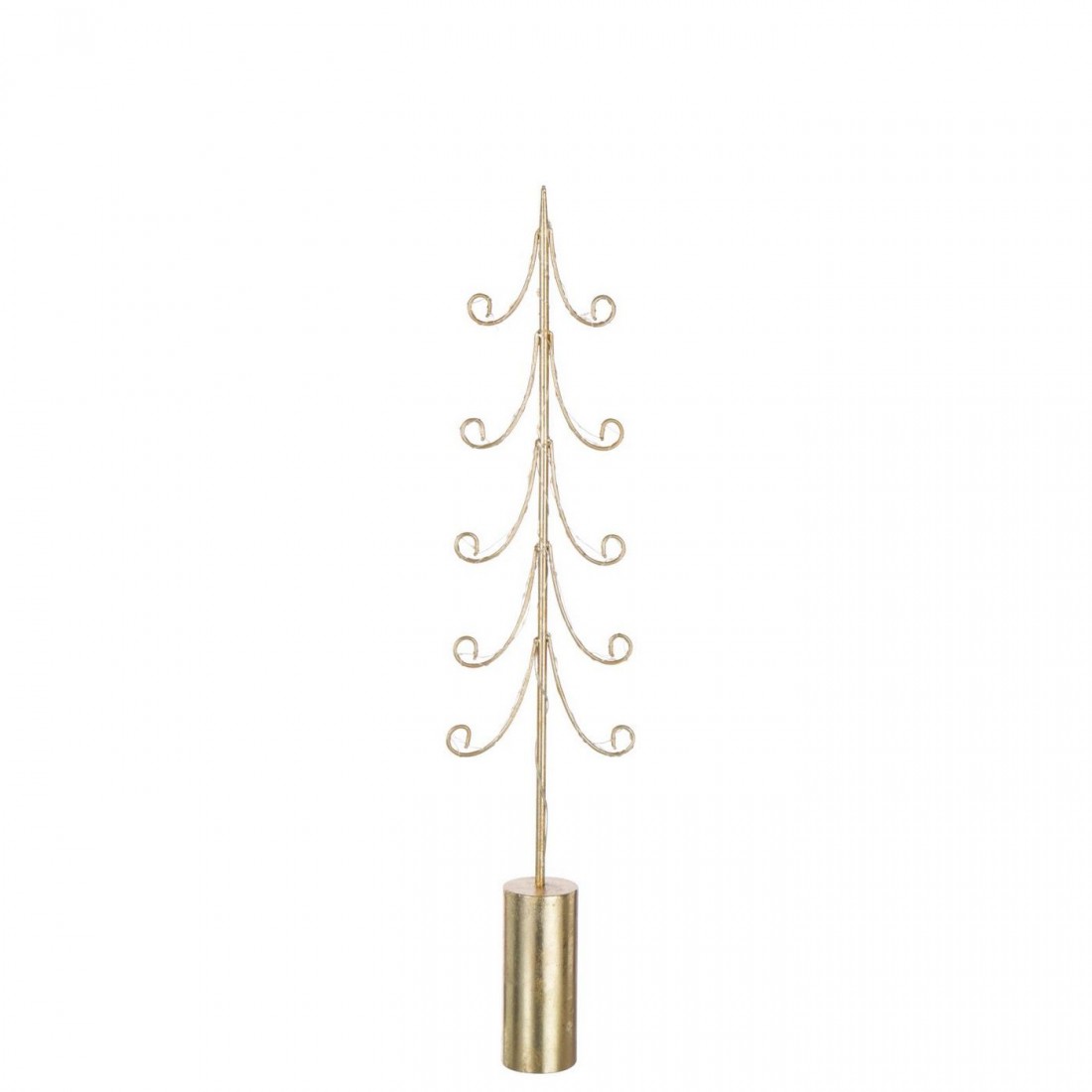 Lampadaire LED à pied cylindrique en fer couleur or, lot de 3 J-Line