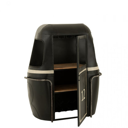 Meuble de bar Wagon-Lits Fer/Bois de manguier Noir/Blanc J-Line