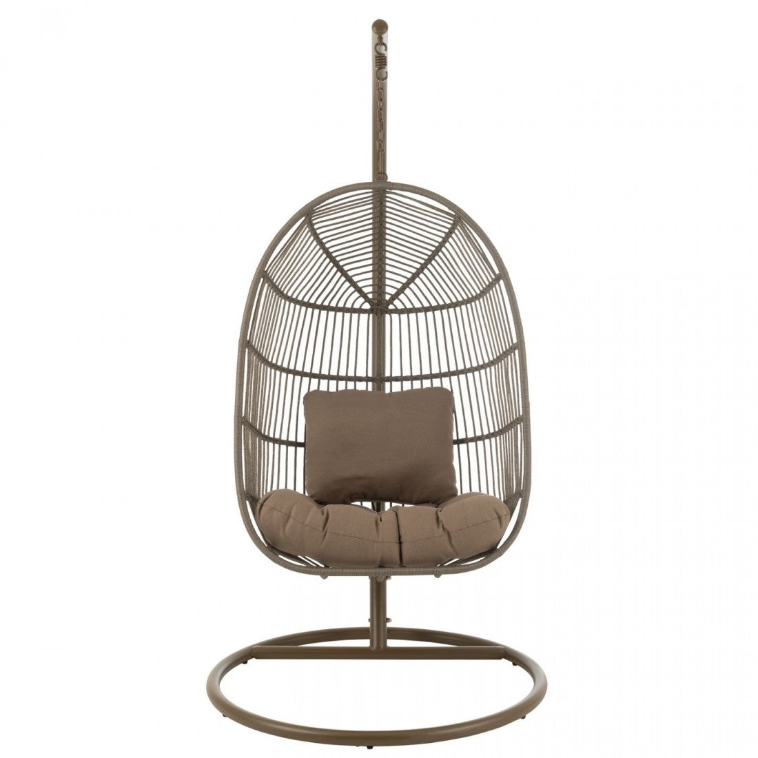Chaise suspendue + Coussin Egga Métal/Corde Marron J-Line