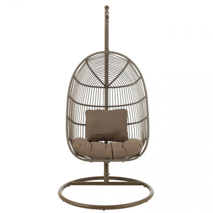 Chaise suspendue + Coussin Egga Métal/Corde Marron J-Line
