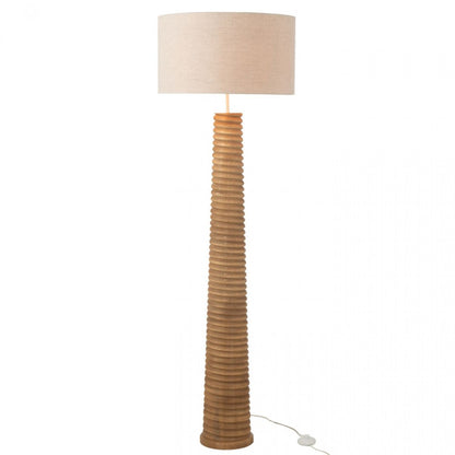 Lampadaire à vis Bois naturel/Gris J-Line